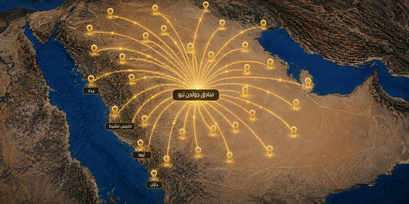 خريطة انتشار فنادق جولدن نيو في المملكة العربية السعودية